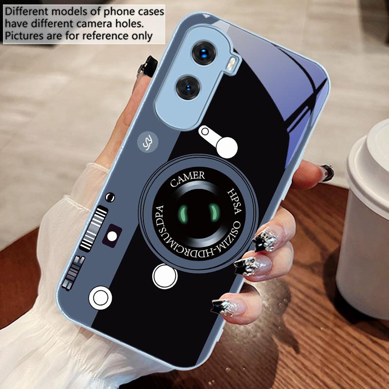 Dark Green Camera Pattern For Honor 30 50 50SE 70 Pro 90 200 200Pro Magic 4 5 7 Lite X9c Smart X50i Plus X9 X30 Glass Phone Case