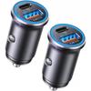 Dual PD30W Aluminum Alloy Car Charger for Apple & Android - One-to-Two Fast Charging Cigarette Lighter Adapter