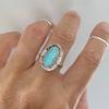 14 pcs/set Ethnic Style Turquoise Rings Cactus Open Ring Creative Bohemia Style Ring  Jewelry