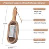 Wooden Cheese Grater with Handle, Rustic Brown Cheese Shredder with Storage