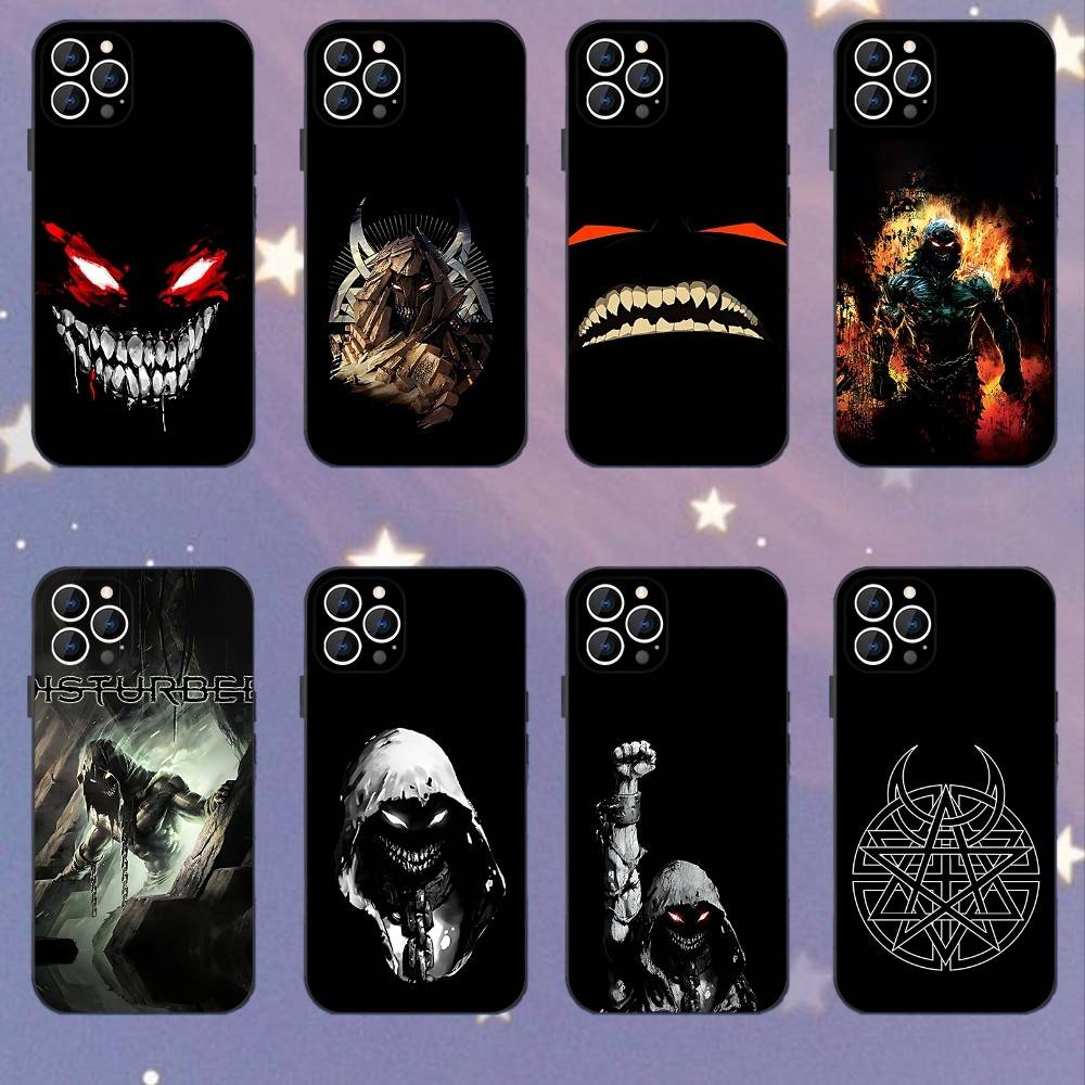 ROCK D-Disturbed Band Phone Case For iPhone 17,16,15,14,13,12,11,Pro,XS,Max,XR,Plus,E,SE4,Mini Black Soft Cover