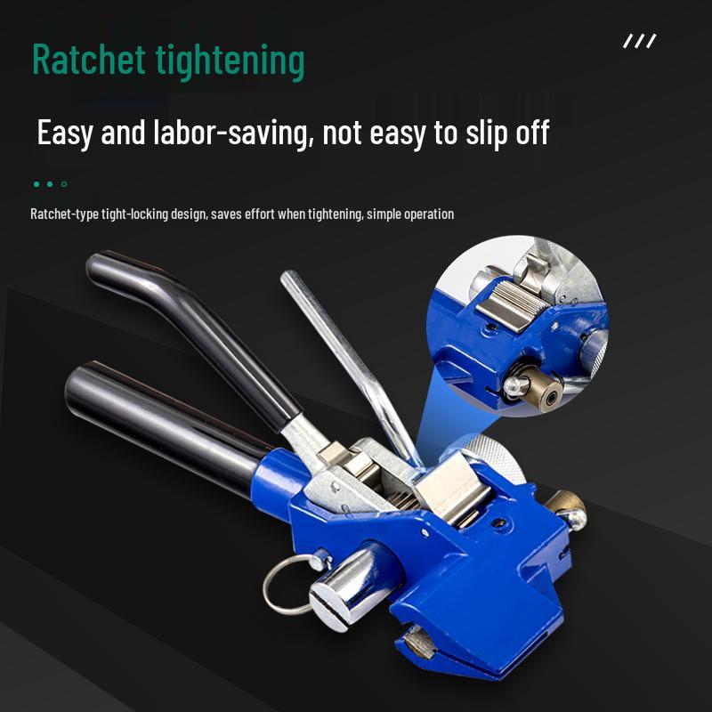 Stainless Steel Banding & Cable Tie Gun: Self-Locking Cutter & Bundling Pliers Tool