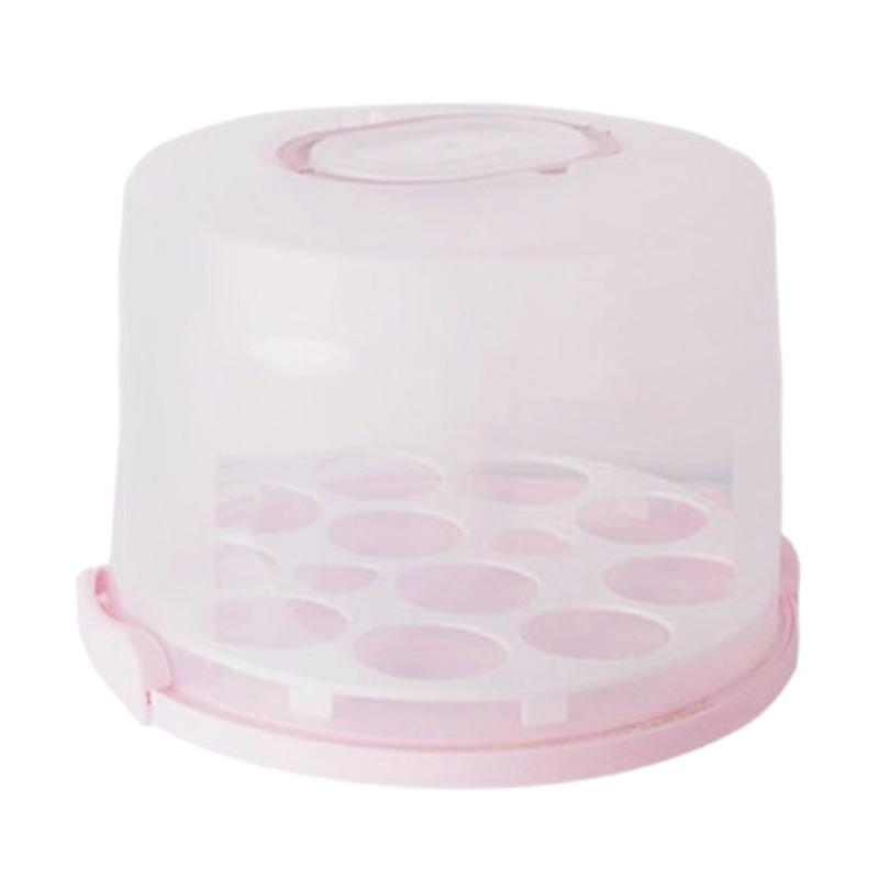 

Tall Cake Box with Clear Cover and Nonslip Designs for Holding Layers Desserts Safely During Event Crafted of ABS рожевий