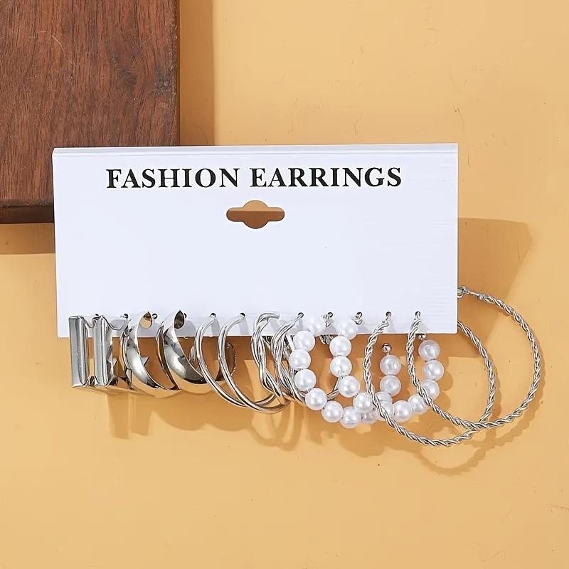 European and American hot-selling earrings set, simple earrings, versatile temperament, personalized high-end earrings 1 pair
