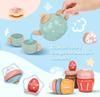 Wooden Afternoon Tea Set Toy Montessori Pretend Play Food Children's Role Play Game Play House Toy for Girls Boys Kids Gifts