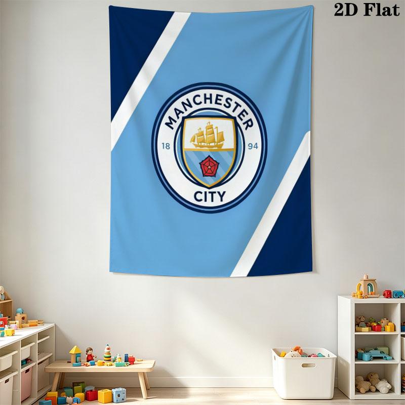 Sacred MCFC BadgeWall Hanging Printed Fabric Blanket Decorative Tapestries for Bedroom Living Room Home Decor