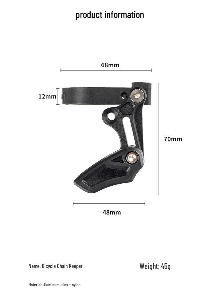 Single Chainring Mountain Bike Chain Guide: Anti-Drop Chain Stabilizer for 8-12 Speed, Front Derailleur Type, Positive/Negative Tooth.