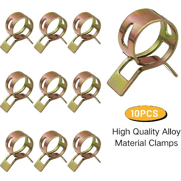 1/4" ID Fuel Hose Line Braided NBR Rubber Tubing 8 Feet For Automotives Generator Lawn Mower With 10 Clamps (6.4Mm ID)