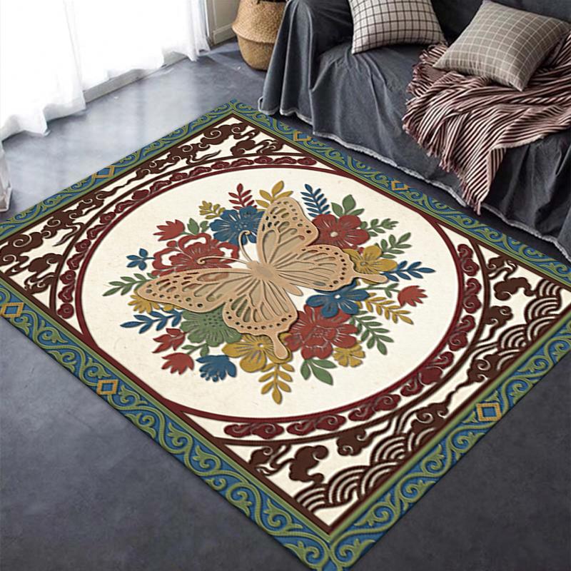 2025 New Classical Butterfly Carpet Rug for Living Room Bedroom Home Sofa Decoration,Kids play Non-slip Floor Mat46