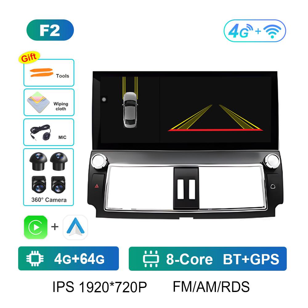 For Toyota Prado 2014 GPS Navigation Android Intelligent System Car Multimedia Video Radio Player Wireless Carplay Touch Screen
