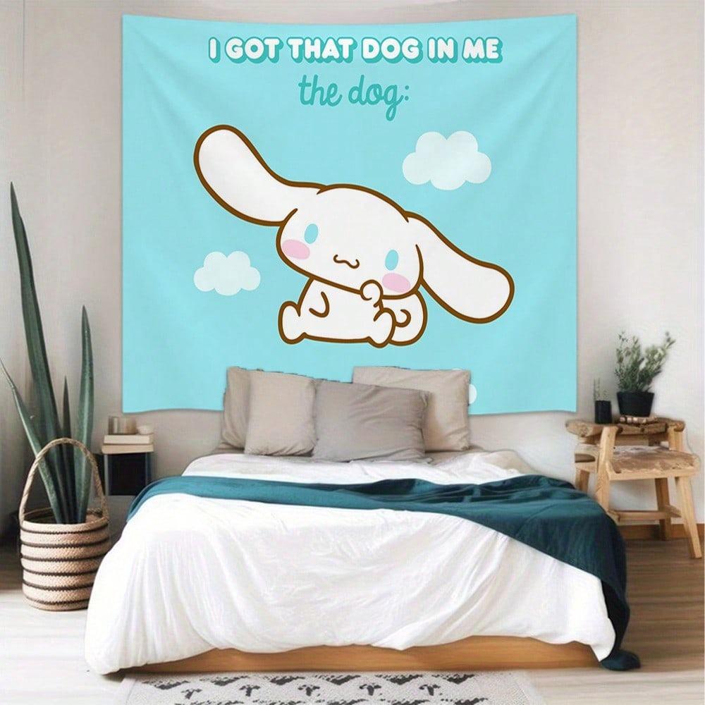 Sanrio PomPomPurin Decorative Background Cinnamoroll Banner Pochacco Printed Tapestry Cartoon Cute Wallpaper Home Decoration