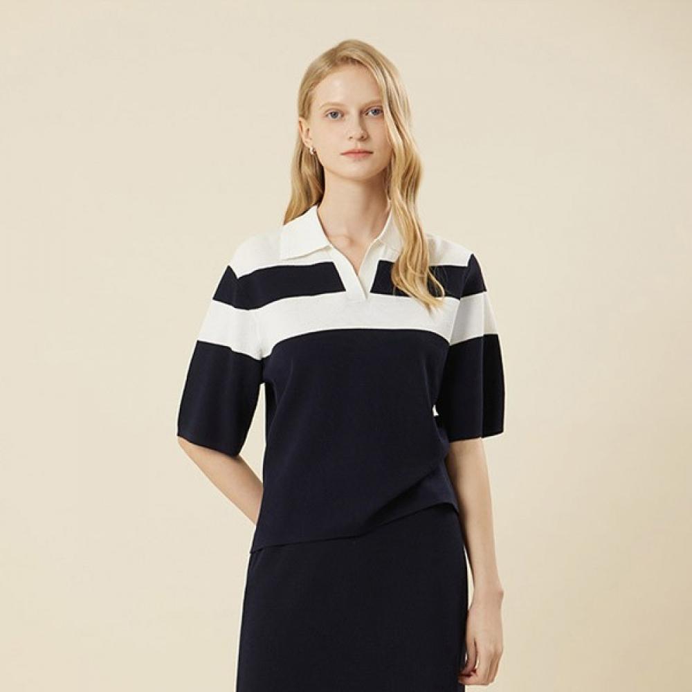 

Shs Miss Stripe Block Knit Top Sskpon22070 creamy/55