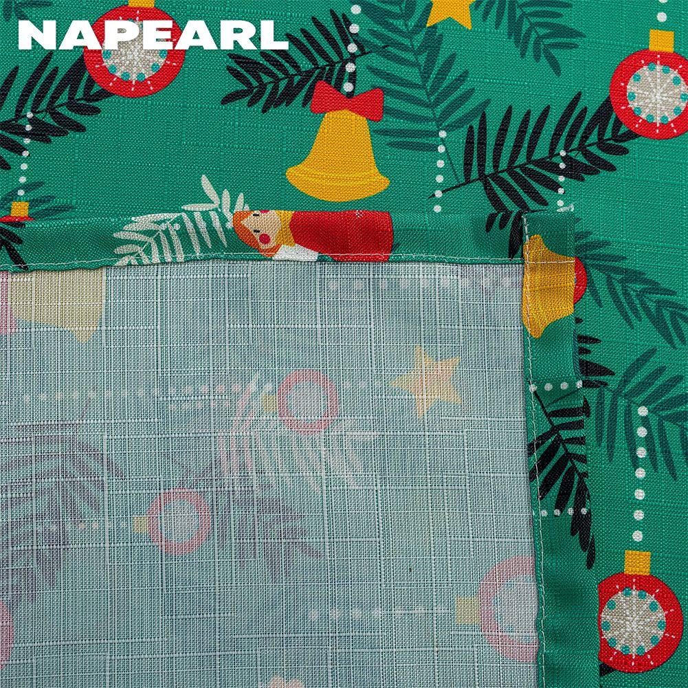 1PC NAPEARL Christmas Style Semi Blackout Curtains Cartoon Pattern Printed Curtains for Living Room Bedroom Balcony Window Home Decor