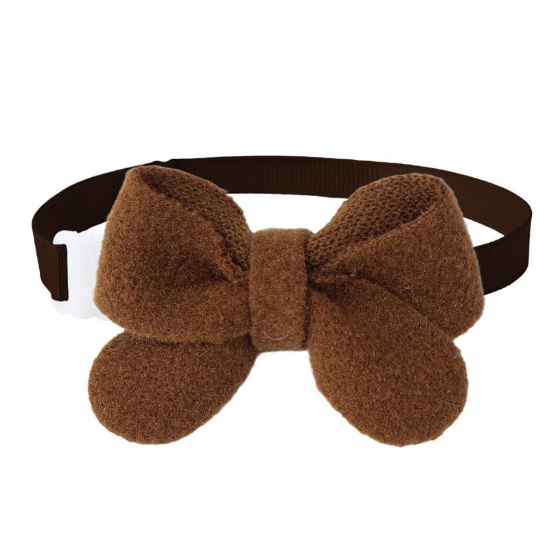 New Plush Bow Pet Collar Dog Decorative Bow Tie Adjustable Webbing Cat Neck Ring