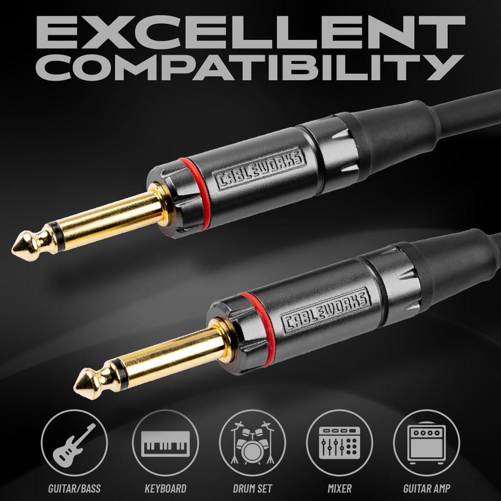 Cableworks Guitar Cable 3ft SS GCWH-INS-03