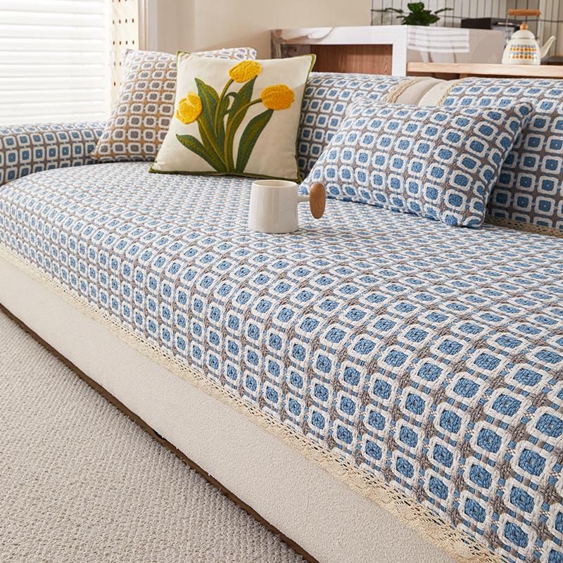 

Атмосферная подушка для дивана 2025 новый универсальный чехол для дивана на четыре сезона, специальный чехол для подлокотника и спинки, приятный для кожи и дышащий 90*70cm