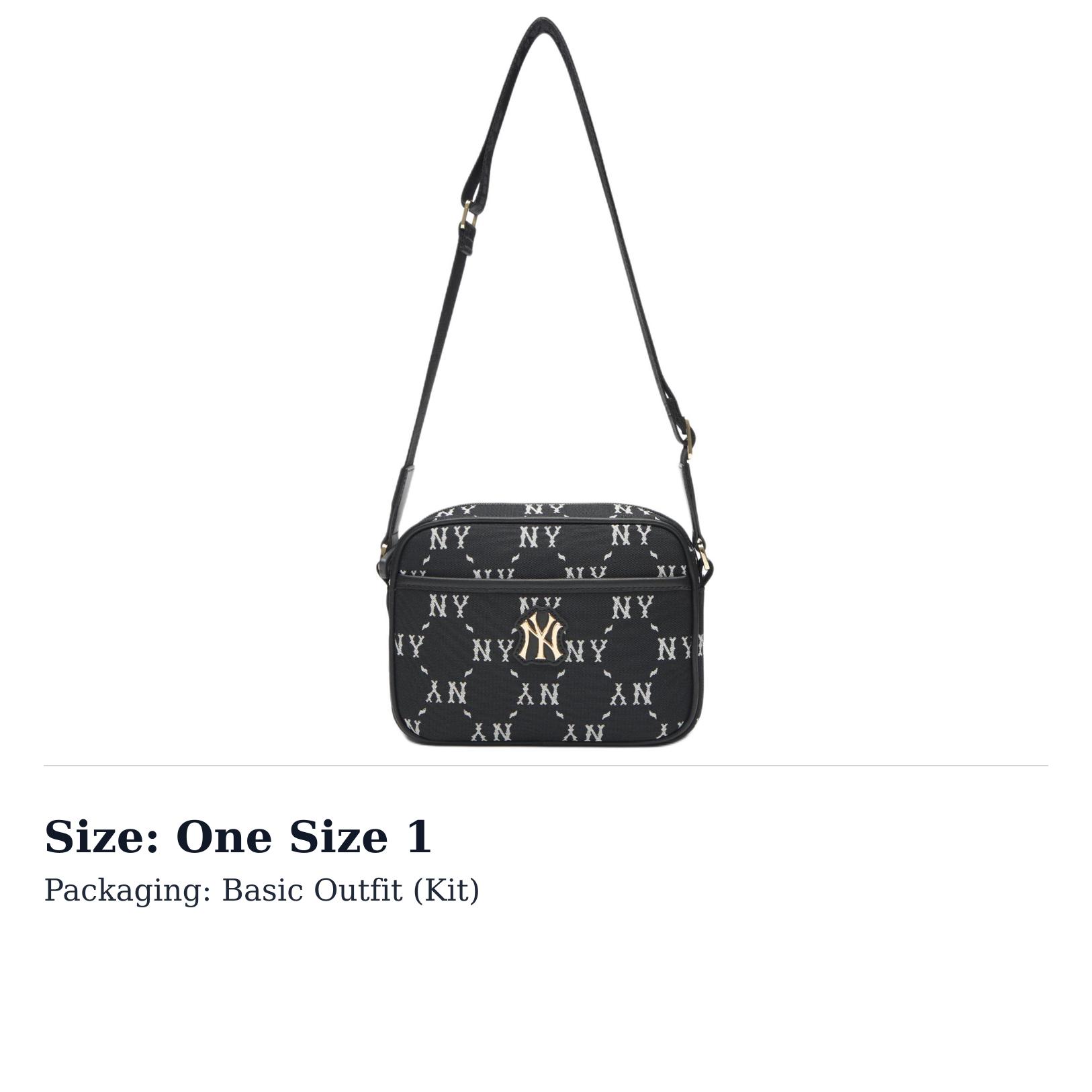 MLB New York Yankees Monogram Polyester Crossbody Bags Regular Unisex Black 7ACRMDJ5N-50BKS One Size 1