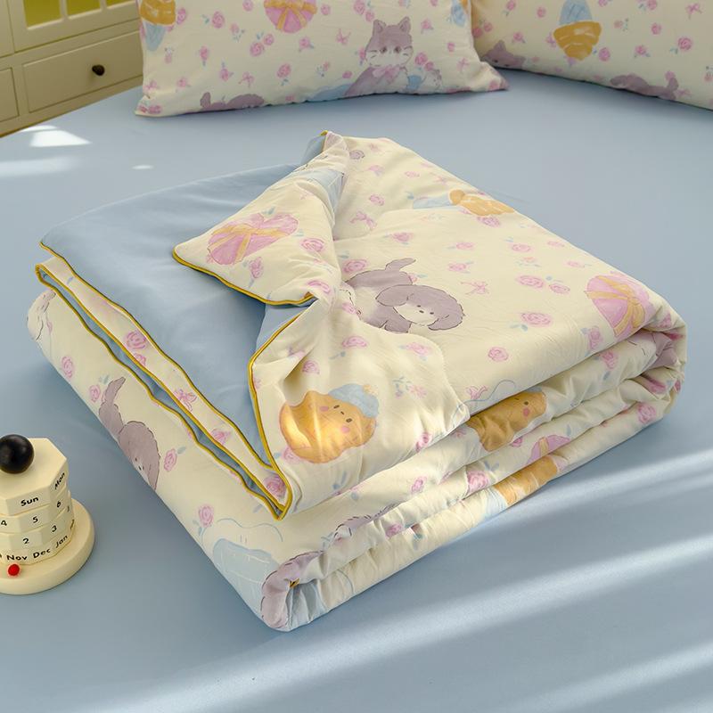 Baby And Toddler Skin Friendly Cartoon Cooling Quilt Pure Cotton Summer Blanket Washable Children's Air Conditioning Quilt