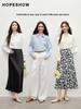 Hongxiu 2025 Glossy Lapel Drape Acetate Top - Spring/Autumn Women's Fashion Shirt