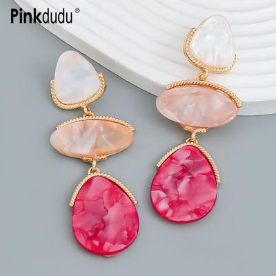 Fashion Multilayer Acrylic Drop Earrings Exaggerated Creative Long Geometric Earring for Women Jewelry PD1435
