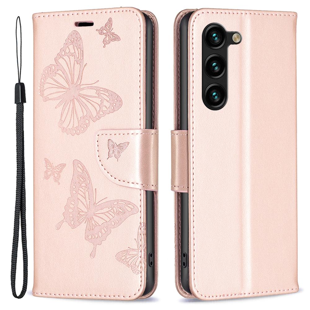 For Samsung Galaxy S25+/S24+ Case Butterfly Imprinted PU Leather Wallet Cover