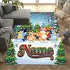 Merry Christmas Celebration Personalized Name Floor Mat Design for Playrooms Foyer Game Room Kitchen Anti-slip Rug Office home decor Wedding Party Gif