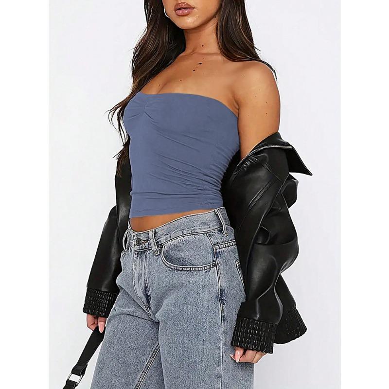 Sommeroberteil für Damen, trägerlos, Y2K, süß und würzig, mit Unterbrust