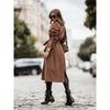 Simple Double-breasted Coat Long-sleeved Lapel Button Woolen Coat Women