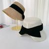 Solid Color Summer Sun Hat Bowknot Bucket Hat Portable Sunscreen Visor Cap  Travel