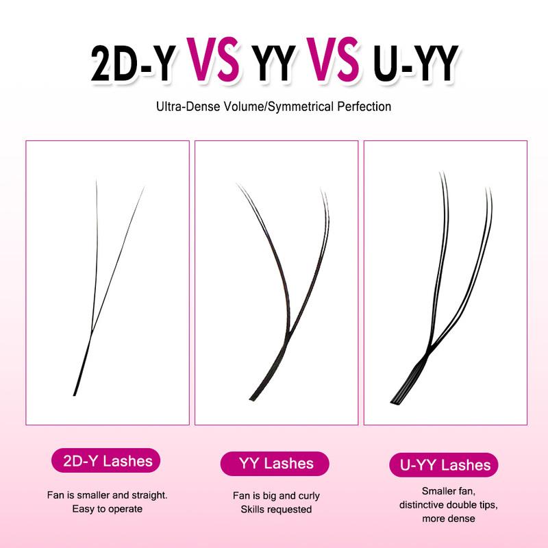 New Arrival U Shape YY Eyelashes Extensions 3DW U5DW Lashes Extension Premade Volume Fans False Eyelashes U Shape W Bloom Lashes