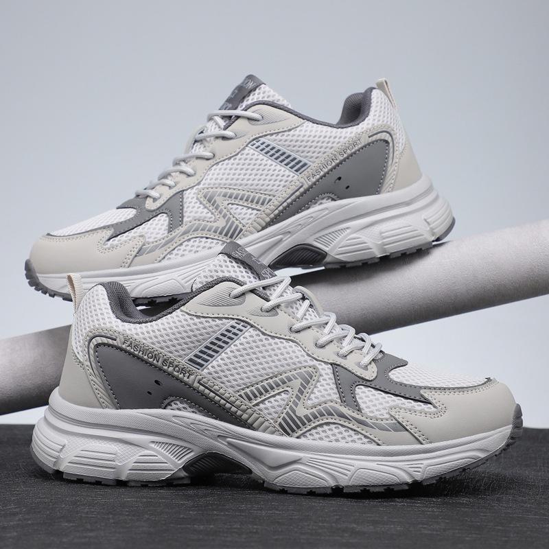 

Fashion Men Running Shoes Jogging Sneakers Trainer Training Luxury Shoes Cushioning Mesh Breathable Outdoor Non-Slip Race Off-road Shoes 45 серый