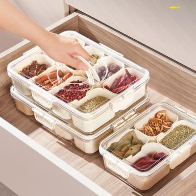 Úložný box na koření, Přenosný, Vzduchotěsný box pro uchovávání, Kuchyňská dóza na koření, Průhledný, s víkem, Úložný box na sušené ovoce