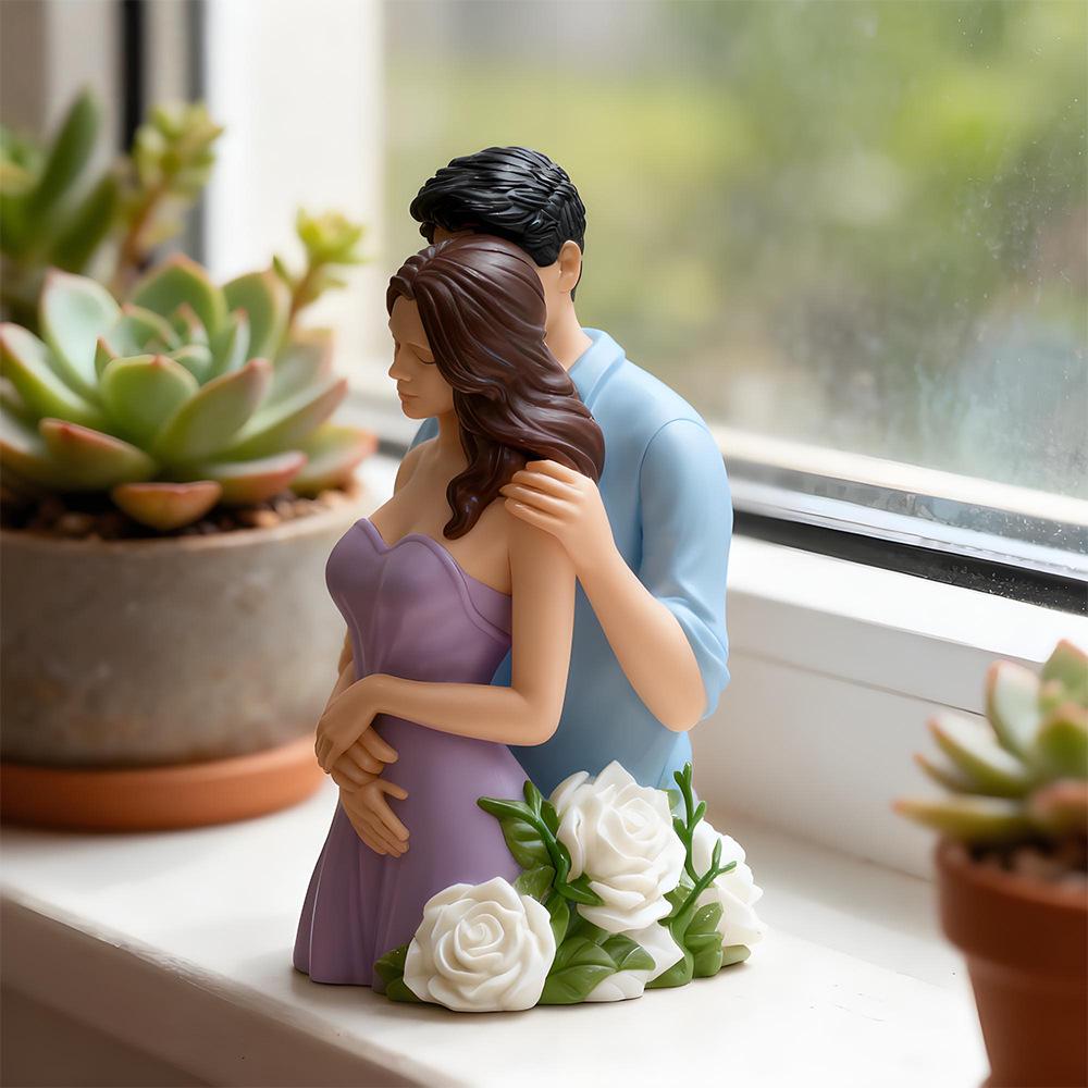Valentine's Day Couple Rose Aromatherapy Candle Silicone Mold for DIY Home Decor