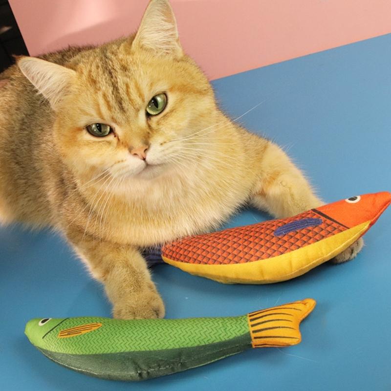 3 Pcs Catnips Toy Fish Toy Soft Chewing Stuffed Animal for Kitten Grinding Toy Fish Shape Catnips Toy Keep Kitten Busy