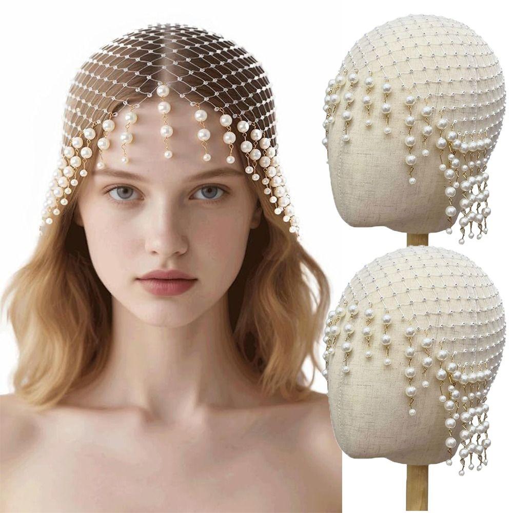Exquisite Perlenquasten Kopfschmuck Handgefertigter Damenhut Mode Perlenquasten Haarhut Für Damen