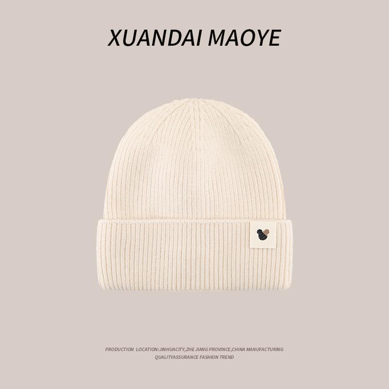 New Hat for Women In Autumn and Winter  Warm and Cold Versatile Knitted Hat with Velvet To Show Off Their Faces Small Wool Cold Hat for Men