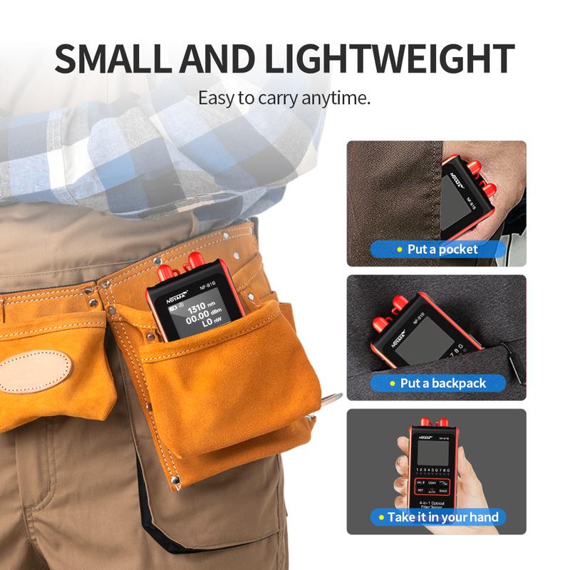 NOYAFA 4 In 1 Fiber Optical Power Meter Visual Fault Locator NF-916 VFL REF FC SC ST LCD Display Optic Cable Tester Network Tool