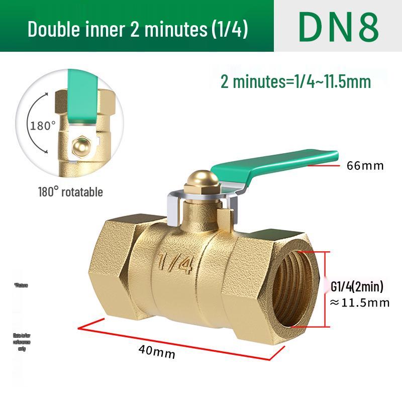 Copper DN20 Thickened Water Valve, Internal/External Thread, Pneumatic Ball Switch, 2-Point One-Piece Design