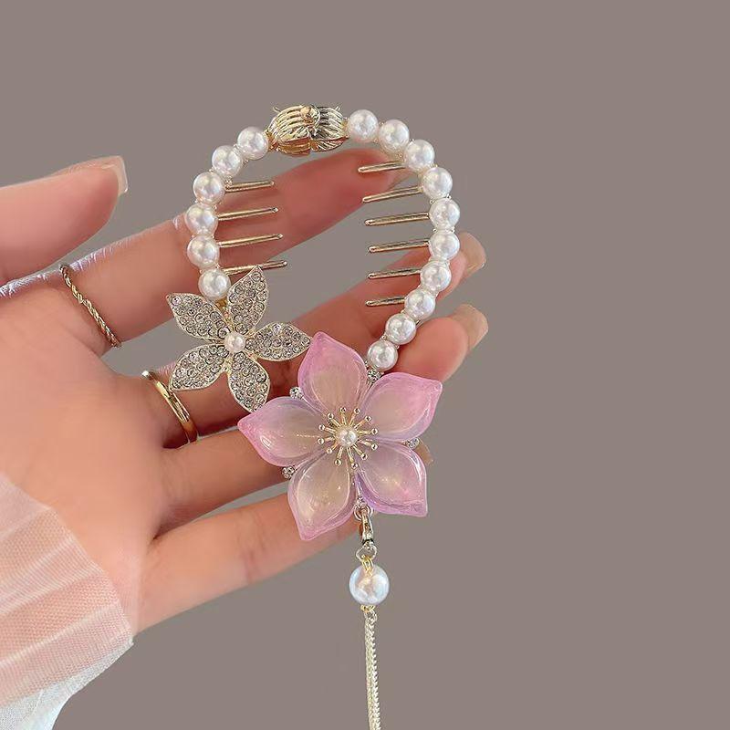 Cute and Playful Cat Design Ponytail Buckle for Children with Metal and Beads