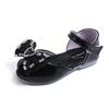 Girls' Heart Rhinestone Bow-Decorated Patent Leather Soft-Sole Princess Shoes / Fish-Mouth Children's Princess Sandals