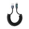 Digital Display 120W Fast Charging Type-C Retractable Car Charger Cable for Apple & Huawei