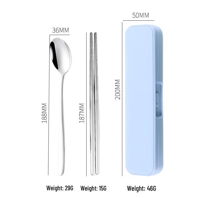 abay Stainless Steel Spoon and Chopsticks Portable Cutlery Set