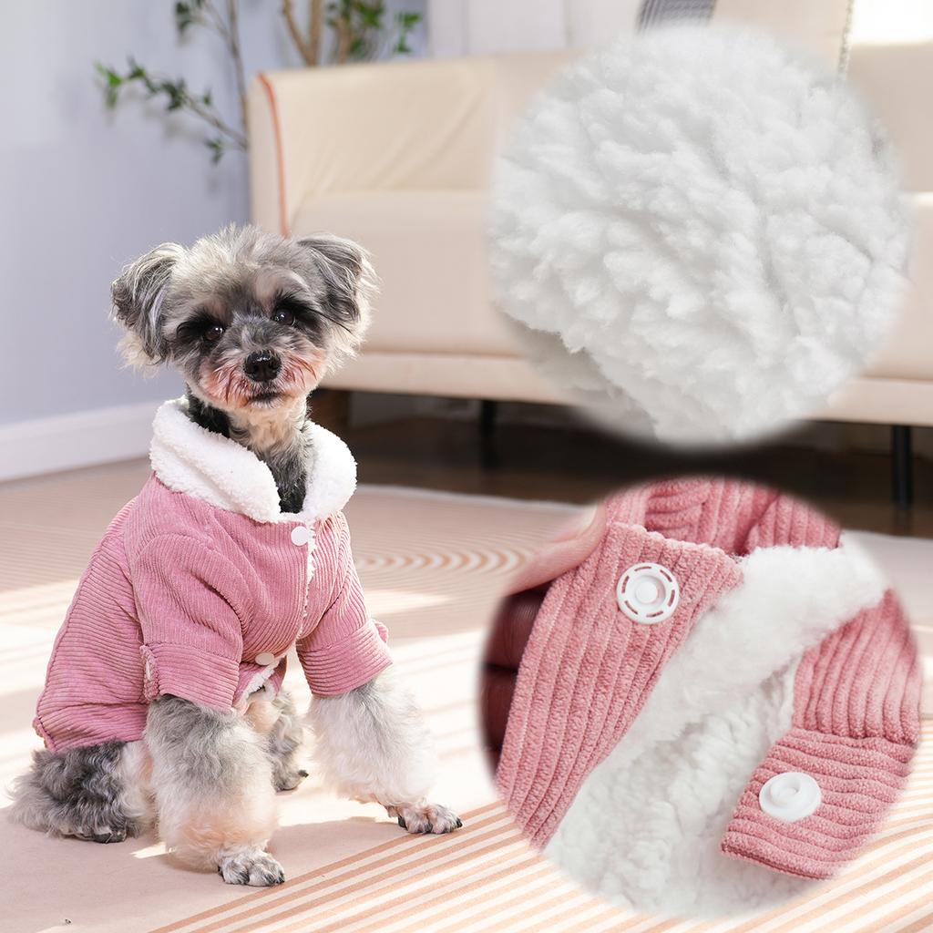 Autumn Winter Dog Clothes Soft Warm Pet Fleece Jacket Coat Fashion Pink Grey Costume for Small Medium Dogs Cats Schnauzer Yorkshire Pet Supplies