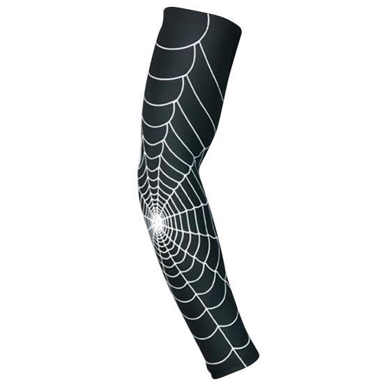 

Athletic Sleeves Spider Web Pattern Arm Protector Sweat-Absorbent Arm Sleeves for Sports Protection L чёрный/белый