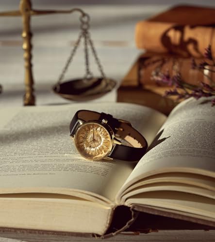 Authorized Dealer [OLIVIA BURTON] Olivia Burton Women's Watch 24000222 3D Flower Midi Gold Black Leather