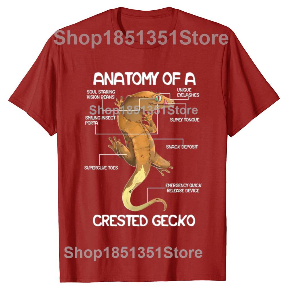 Funny Anatomy Of A Crested Gecko Graphic Tshirts Men Womens Fashion Casual Tshirt 100 Cotton Loose Oversized T Shirt S
