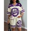 Stil American California 23 Imprimeu Tricou Jersey Costum Tricou Femei + Pantaloni Scurți Trening Femei Set 2 Piese Îmbrăcăminte Femei