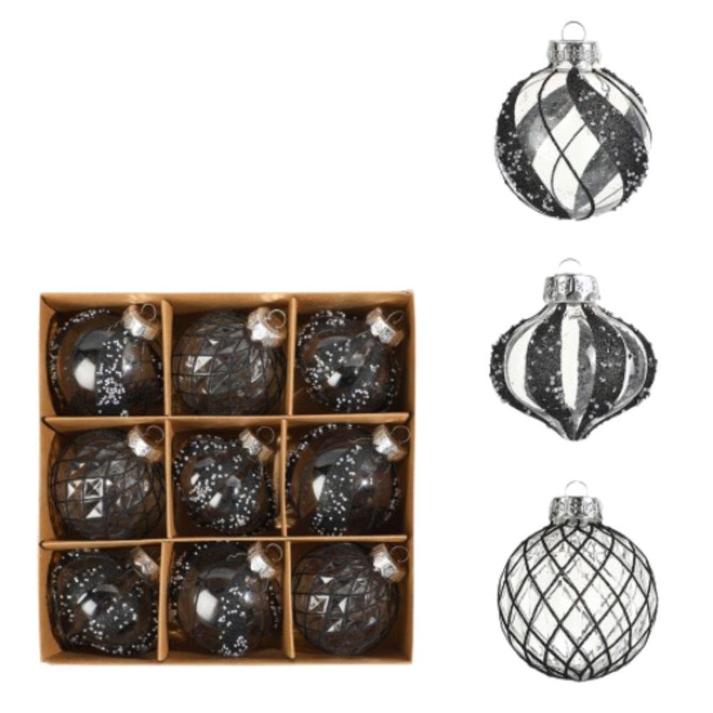 9pcs Transparent Electroplated Christmas Hanging Balls Merry Christmas Tree Decor  Children Gifts