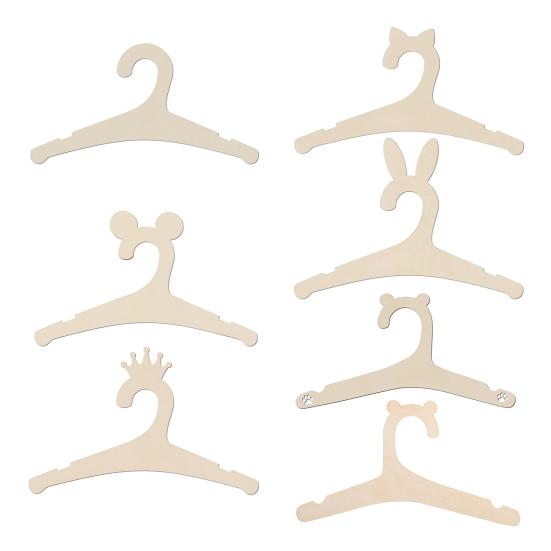 10Pcs Baby Clothes Hangers Wooden Cute Animal Shape Hangers Anti-Slip Clothes Hangers for Nursery Wardrobe Storage Toddlers Clothes
