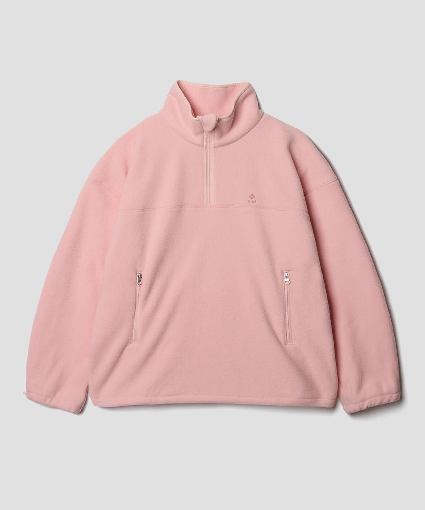 Ttudement Soft Fleece Half Zip-Up Pink